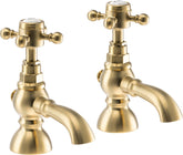 Abode Sentiment Bath Pillar Taps - Brushed Brass