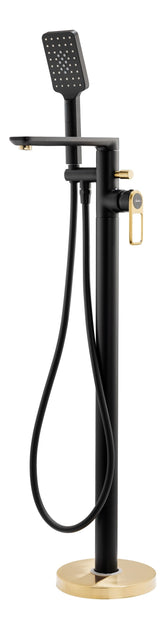 Abode Levarto Floor Standing Bath Shower Mixer - Matt Black & Brass