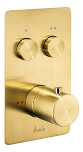 Abode Uno Concealed Push Button Shower (2 Exit) - Brushed Brass