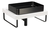 Abode Tableau/Iox Shelf & Tablet Basin Set - Chalk White w/Matt Black Finishes