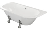 Findham Freestanding Back To Wall 1700x800x600mm 2TH Bath w/Feet - White