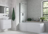 760x1500mm P Shape Bath Screen (6mm) - Chrome
