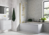 800x1500mm Single Straight Bath Screen (6mm) - Brushed Brass