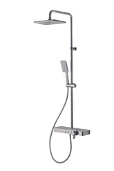Vema Thermostatic Shower Column w/Fixed Head Riser Shelf & Foot Wash - White/Chrome