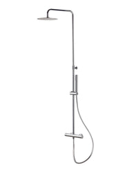 Vema Thermostatic Round Bar Valve w/Fixed Head & Riser - Chrome