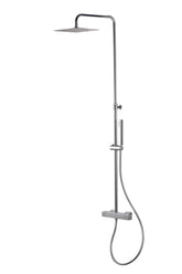 Vema Thermostatic Square Bar Valve w/Fixed Head & Riser - Chrome
