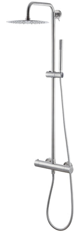 Vema Thermostatic Shower Column w/Fixed Head & Riser - St/Steel