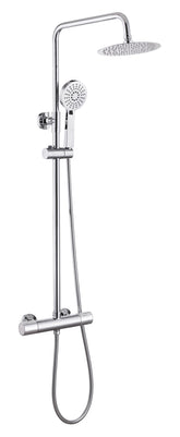 Teithil Cool-Touch Thermostatic Mixer Shower w/Riser & Overhead Kit - Chrome