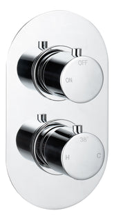 Aube Thermostatic Single Outlet Twin Shower Valve - Chrome