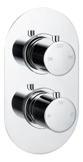 Aube Thermostatic Two Outlet Twin Shower Valve - Chrome