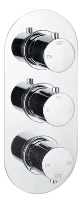 Aube Thermostatic Three Outlet Triple Shower Valve - Chrome