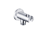 Aube Round Handset Wall Bracket with Wall Outlet - Chrome