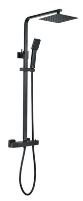 Square Thermostatic Bar Mixer w/Riser Kit - Matt Black