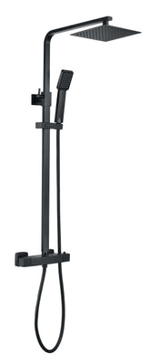 Colne Square Thermostatic Bar Mixer w/Riser Kit - Matt Black