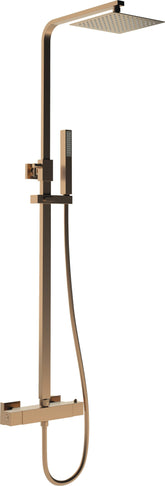 Colne Square Thermostatic Bar Mixer w/Riser Kit - Brushed Bronze