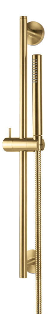 Vema Tiber Riser Handset & Hose Set - Brushed Brass
