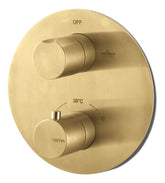 Vema Tiber Two Outlet Thermostatic Mixer - Brushed Brass