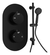 Aube Round Shower Valve & Kit Pack 2 - Matt Black
