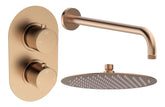 Aube Round Shower Valve & Kit Pack 1 - Brushed Bronze