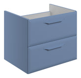 Miramichi 600mm Wall Hung 2 Drawer Basin Unit (No Top) - Matt Misty Blue