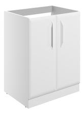 Miramichi 600mm Floor Standing 2 Door Basin Unit (No Top) - Matt White