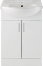 Vistula 655mm Basin Unit & Basin - White Gloss
