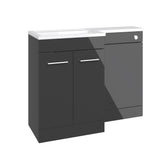 Ventura 1000mm F/S L-Shape Pack & Basin (LH) - Anthracite Gloss