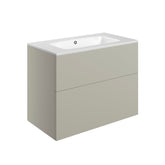 Stour 815mm Wall Hung 2 Drawer Basin Unit & 1TH Basin - Matt Latte