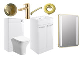 Volga 510mm F/S Furniture Pack - White Gloss w/Brushed Brass Finishes