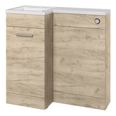 Ventura 900mm F/S L-Shape Pack & Basin (LH) - Oak