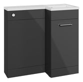 Ventura 900mm F/S L-Shape Pack & Basin (RH) - Anthracite Gloss