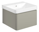 Cosie 500mm Wall Hung 1 Drawer Basin Unit & Basin - Matt Latte