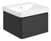 Cosie 500mm Wall Hung 1 Drawer Basin Unit & Basin - Matt Black