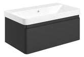 Cosie 805mm Wall Hung 1 Drawer Basin Unit & Basin - Matt Black