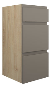 Cauvery 300mm Standard 3 Drawer Unit - Matt Stone (Oak Cab)