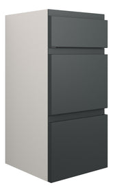 Cauvery 300mm Standard 3 Drawer Unit - Matt Graphite Grey (Grey Cab)
