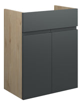 Cauvery 500mm Standard Basin Unit - Matt Graphite Grey (Oak Cab)