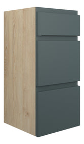 Cauvery 300mm Standard 3 Drawer Unit - Matt Green Camo (Oak Cab)