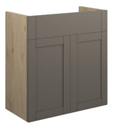 Abakan 600mm Standard Basin Unit - Matt Stone (Oak Cab)