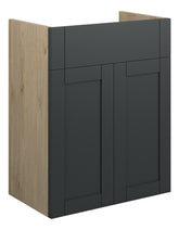 Abakan 500mm Standard Basin Unit - Matt Graphite Grey (Oak Cab)