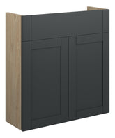 Abakan 600mm Slim Basin Unit - Matt Graphite Grey (Oak Cab)