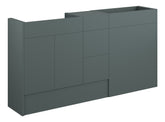 Eder 1536mm Standard Basin WC & 3 Drawer Unit Pack - Matt Green (Oak Cab)