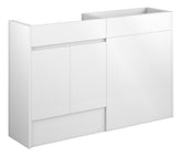 Cauvery 1236mm Standard Basin & WC Unit Pack - White Gloss (Oak Cab)