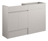 Cauvery 1236mm Standard Basin & WC Unit Pack - Matt Dove Grey (Oak Cab)