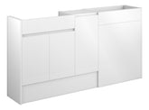 Cauvery 1536mm Standard Basin WC & 1 Door Unit Pack - White Gloss (Oak Cab)