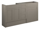 Abakan 1536mm Standard Basin WC & 3 Drawer Unit Pack - Matt Stone (Oak Cab)
