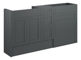 Abakan 1536mm Standard Basin WC & 3 Drawer Unit Pack - Matt Graphite Grey (Grey Cab)