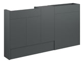 Eder 1536mm Slim Basin WC & 1 Door Unit Pack - Matt Graphite Grey (Grey Cab)