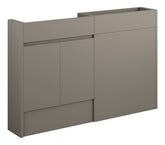 Cauvery 1236mm Slim Basin & WC Unit Pack - Matt Stone (Grey Cab)
