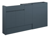 Cauvery 1536mm Slim Basin WC & 1 Door Unit Pack - Matt Arley Blue (Oak Cab)